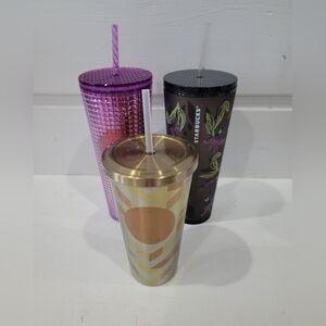 3 STARBUCK TUMBLERS.